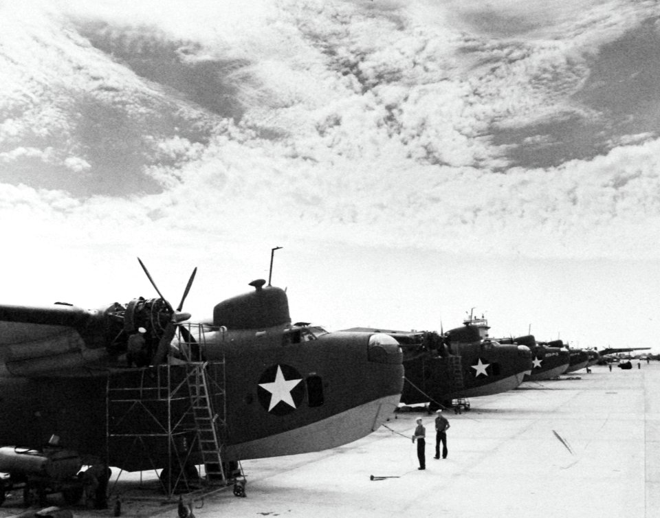 Martin PBM-3C Mariners of VP-201 at Naval Air Station Banana River, Florida (USA), on 13 January 1943 (80-G-33231)