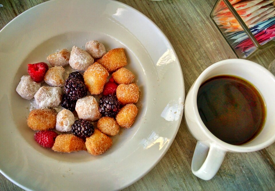 Breakfast donut coffee