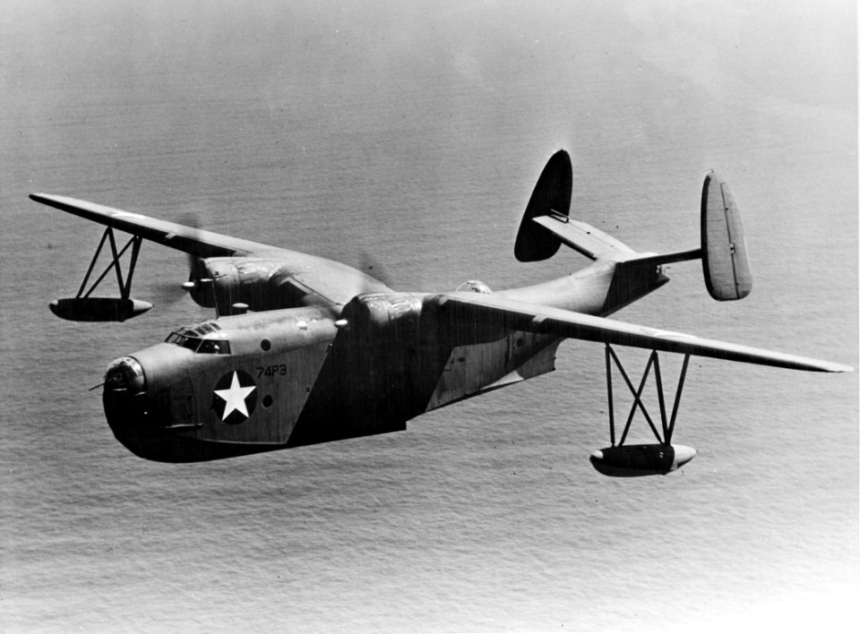 Martin PBM-3 Mariner of VP-74 in flight, in 1942 (fsa.8b08013)