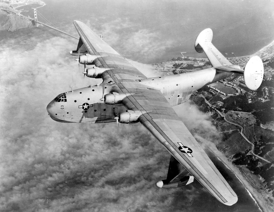 Martin XPB2M-1R Mars over Golden Gate Bridge c1944