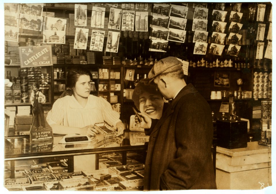 Mary Creed, 14 years old. Selling cigars in store of Mrs. Breslin, 817 Harrison Avenue. LOC nclc.05610