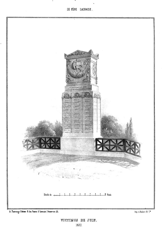 Marty - Les principaux monuments funéraires - juin 1832
