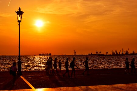 Sunset shadows silhouettes