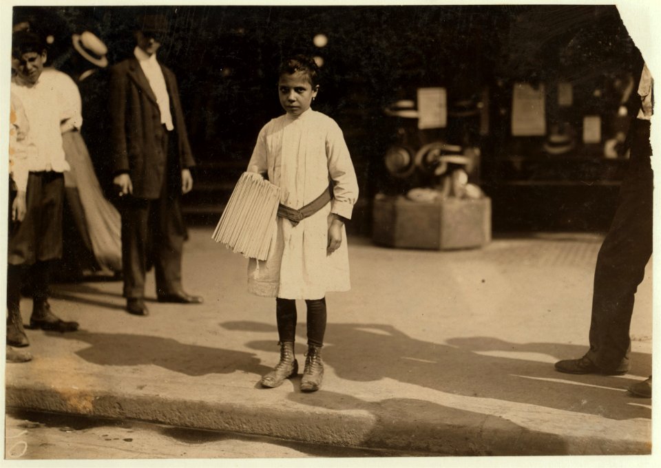 Mary Malchade, 27 Roosevelt St., 9 years old. Sells papers near Brooklyn Bridge. LOC nclc.03663