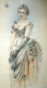 Marthe Lalire en robe de bal