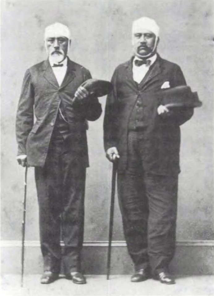 Martin and Moehonua, injured survivors of Honolulu Courthouse Riot of 1874