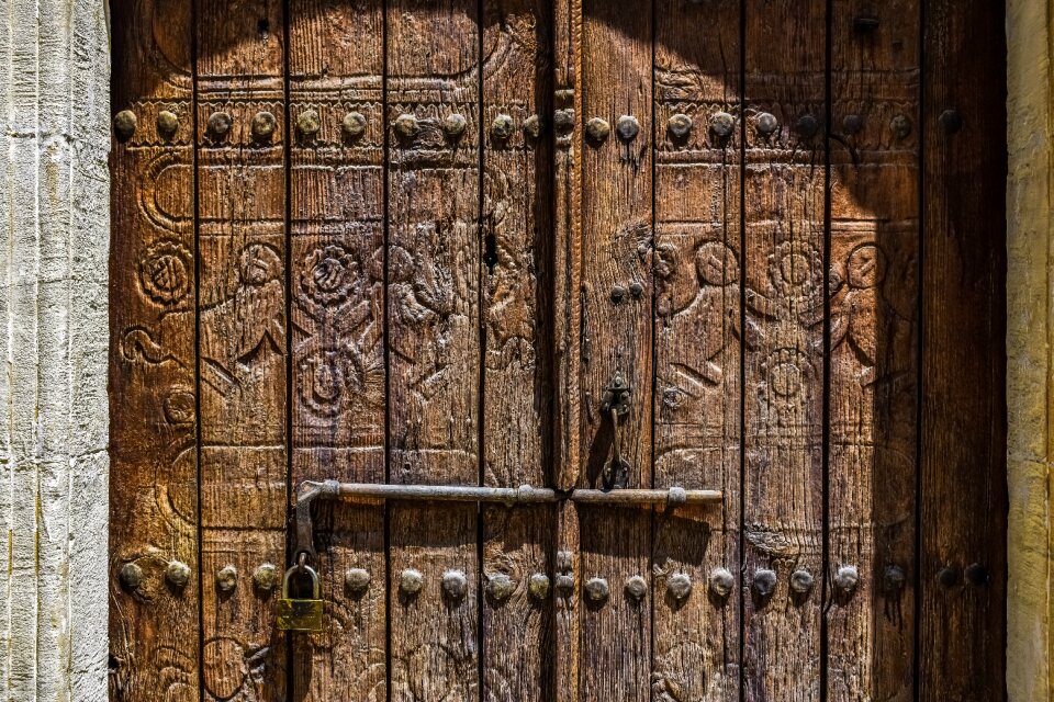 Door wood carved wooden