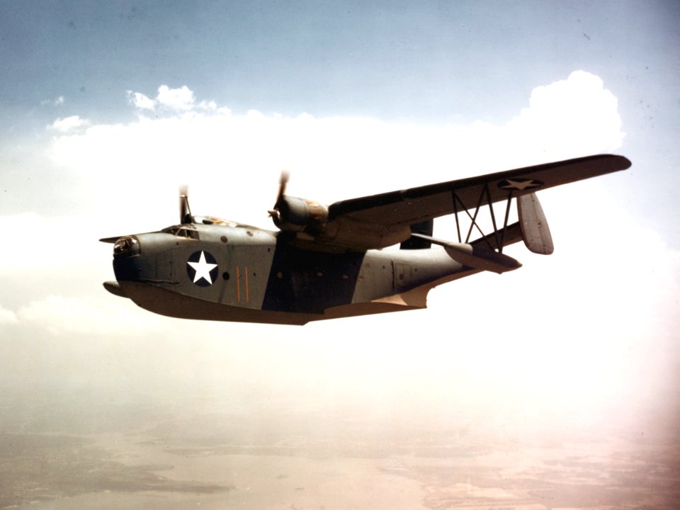 Martin PBM-3 Mariner in flight c1942
