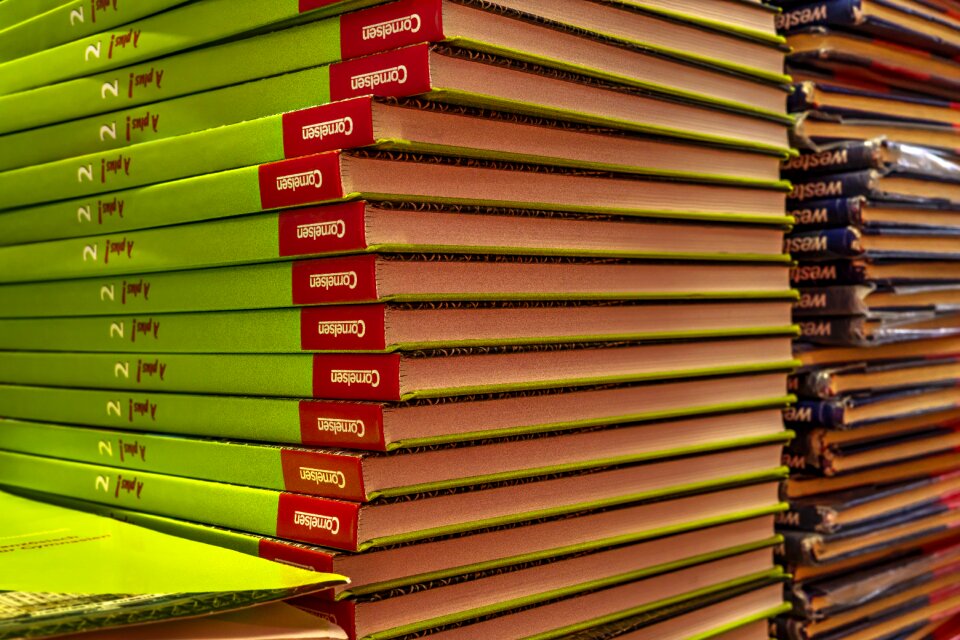 Back to school school books pile