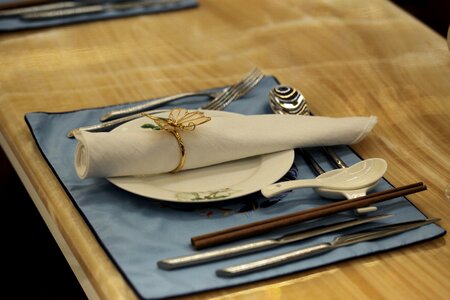 Tableware knife and fork still life photo