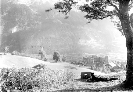 Maschinengewehr mit Schildlafette über Grindelwald - CH-BAR - 3240883