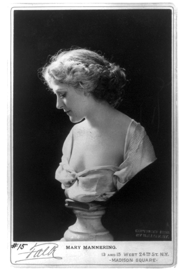 Mary Mannerling, 1876- , head and shoulders, left profile; draped to appear as pedestal bust LCCN2005683743