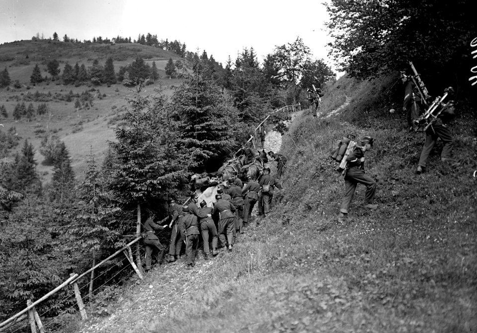 Maschinengewehre von der Mannschaft getragen - CH-BAR - 3238704