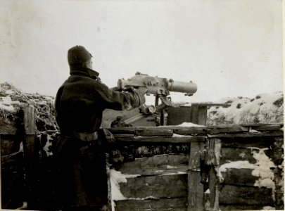 Maschinengewehrstand der bosnisch-herzegowinischen 16.Kompanie am 9.1.1917 (BildID 15542989)
