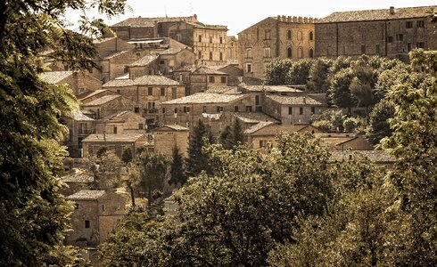 Panoramic ancient old photo