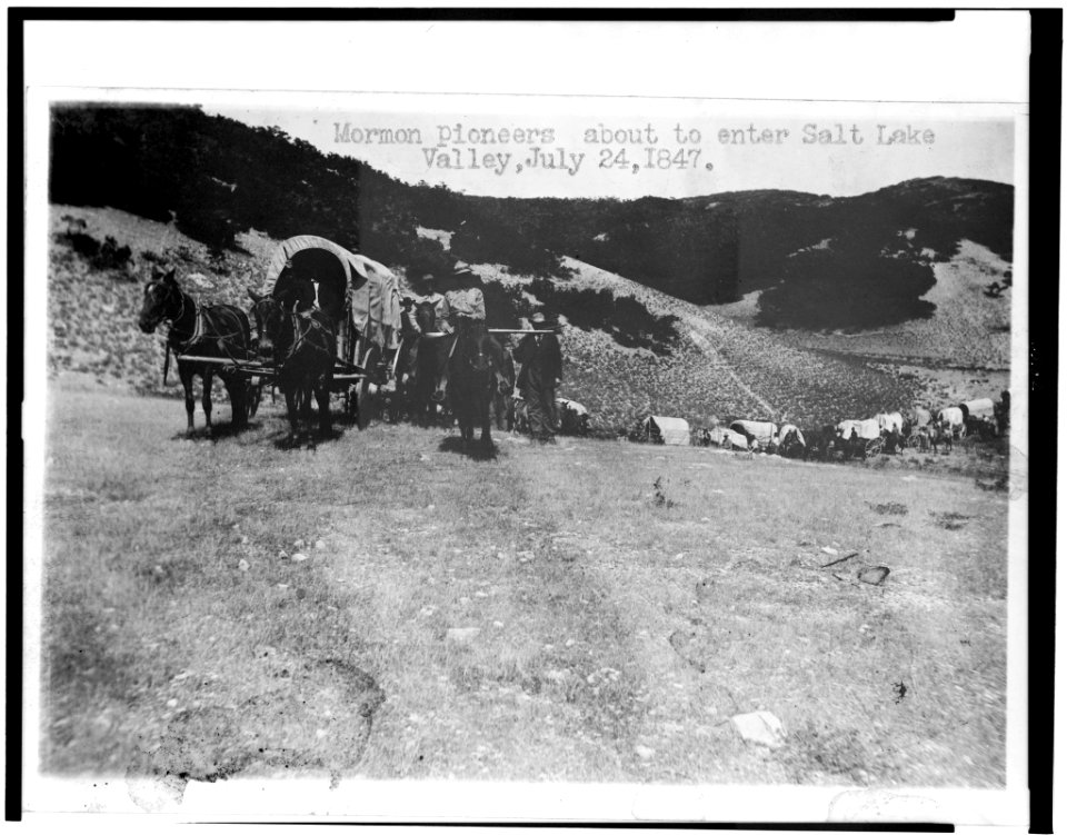 Mormon pioneers about to enter Salt Lake Valley, July 24, 1847 LCCN95502689
