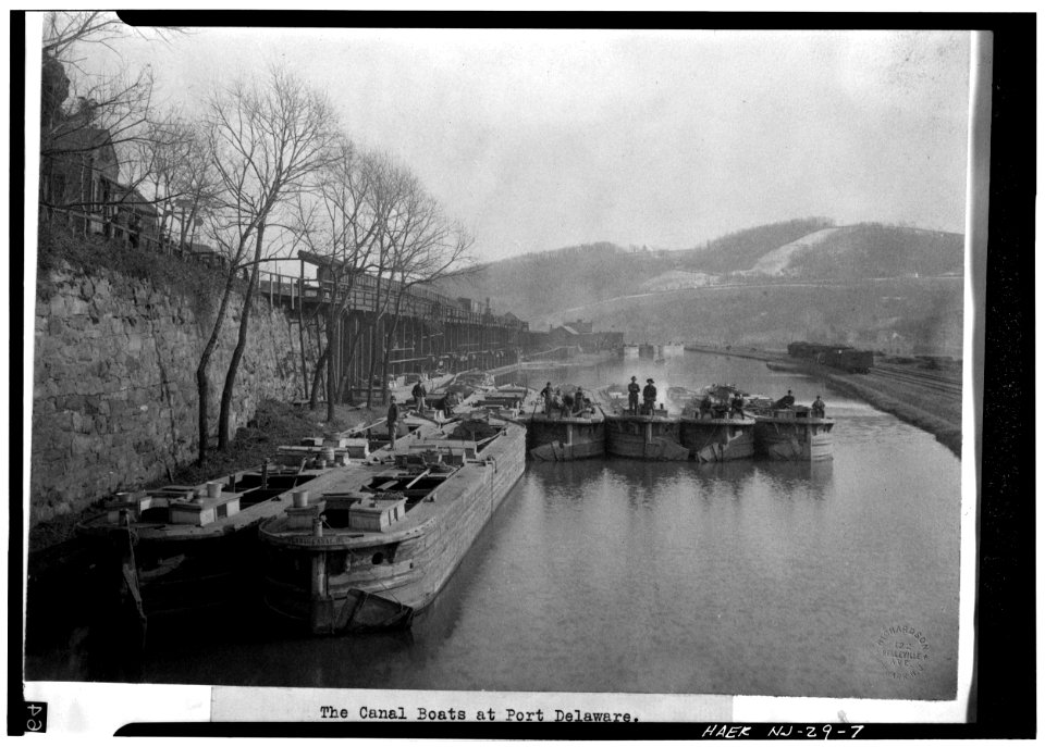 Morris Canal Boats near Port Delaware Phillipsburg NJ From HABS