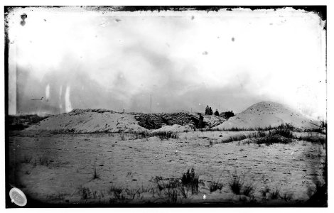 Morris Island, South Carolina. Battery Weed. Five 10-inch siege mortars LOC cwpb.04733