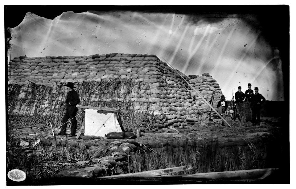 Morris Island, South Carolina. The 'Marsh Battery' or 'Swamp Angel' after the explosion, August 22, 1863 LOC cwpb.04744