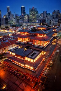 Buddhism night lighting photo