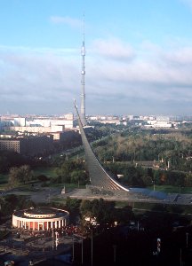 Moscow television tower, Yuri Gagarin Monument, 1985