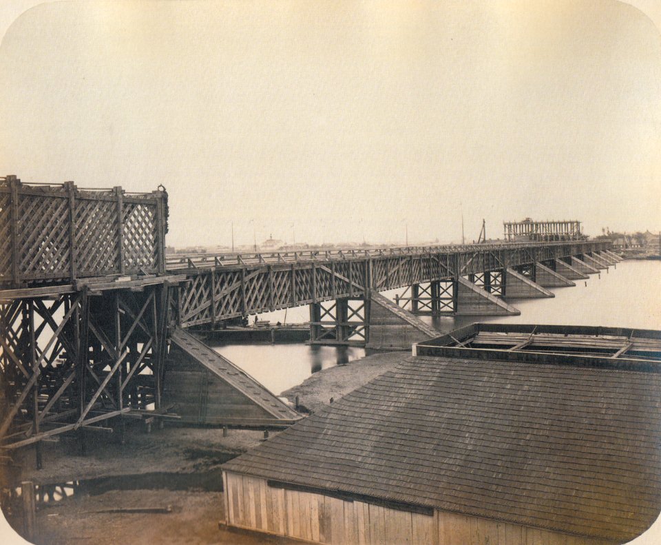 Most Kierbedzia Tymczasowy most drewniany 23 października 1860