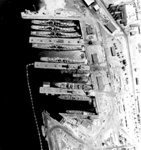 Mothballed cruisers at Mare Island Naval Shipyard on 12 July 1960