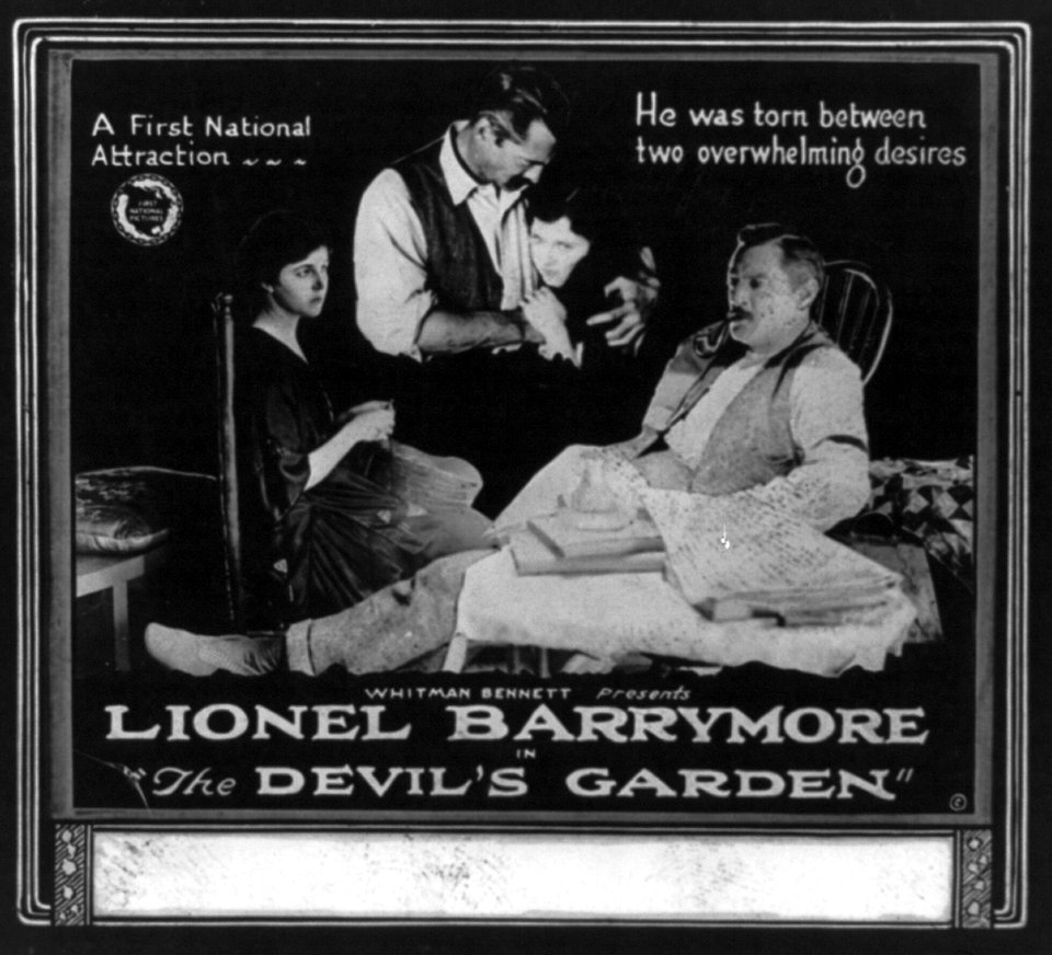 Motion picture advertisements- The Devil's Garden, starring Lionel Barrymore LCCN2002711646