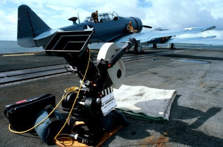 Motion picture camera on USS Lexington (CVT-16) in 1987