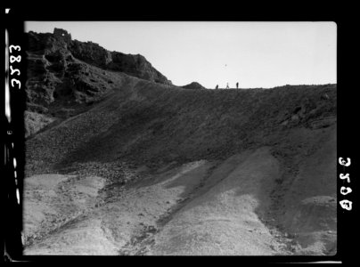 Motor boat trip around the Dead Sea. The Roman ramp, Masada. Causeway across valley by which Roman armies destroyed the Hebrew fort LOC matpc.15272
