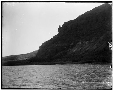Motor boat trip around the Dead Sea. Jebel Usdum. Precipitous cliffs of solid rock-salt LOC matpc.00207