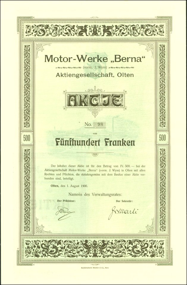 Motor-Werke Berna 1906