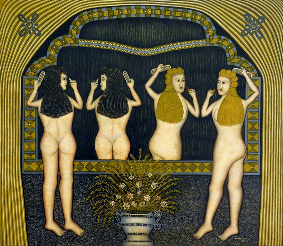 Morris Hirshfield - Two Women in Front of a Mirror, 1943