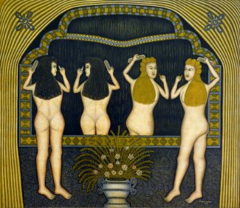 Morris Hirshfield - Two Women in Front of a Mirror, 1943