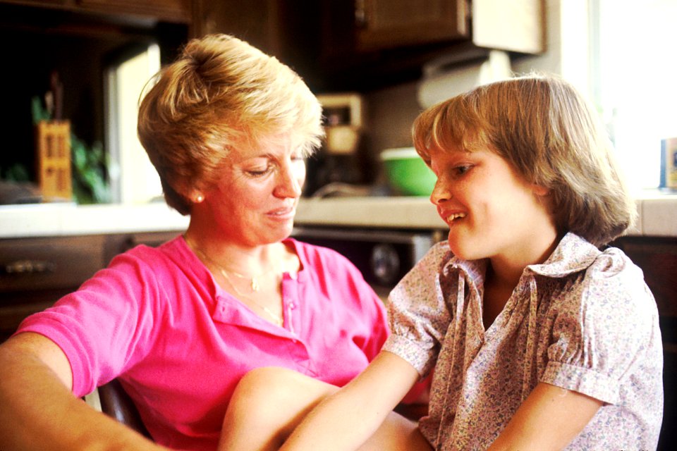 Mother and daughter talking