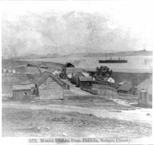 Mount Diablo, from Benicia, Solano County - River, ship, and buildings LCCN2002722047
