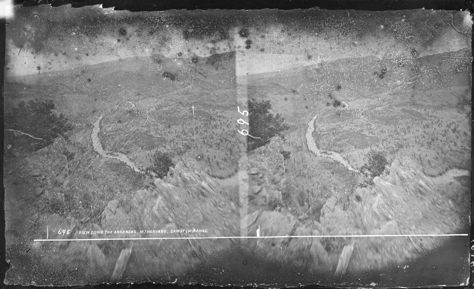 Mount Harvard, and view down Arkansas River. Colorado - NARA - 517512