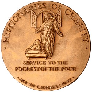 Mother Teresa Congressional Gold Medal (reverse)
