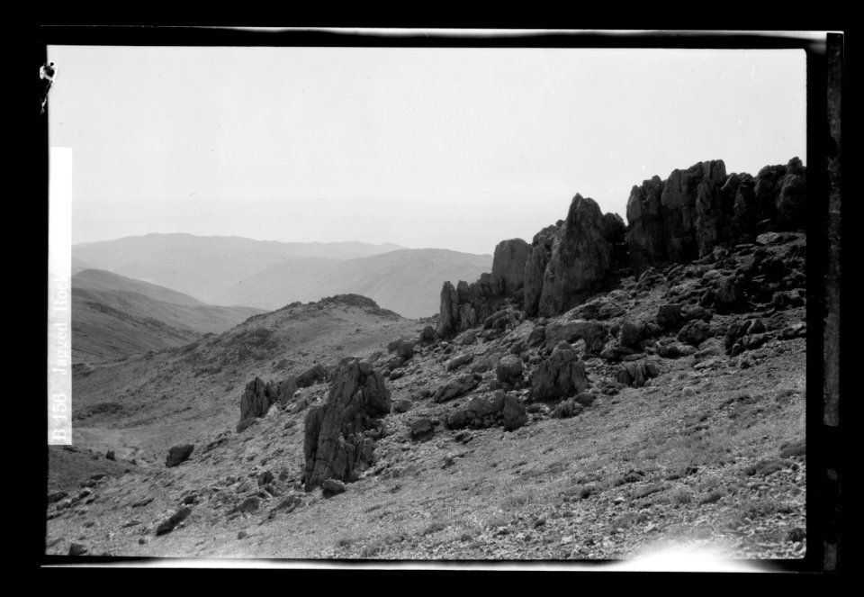Mount Hermon, scene of the Transfiguration. Jagged rock formations LOC matpc.22608