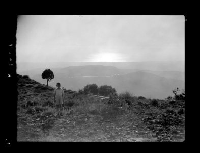 Mount Lebanon. Beirut. Aleih, Ras-el-Metn District. Aleih. Sunset from Aleih. Silver line of distant road and sheen on sea LOC matpc.15444