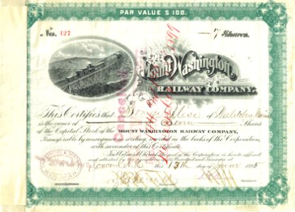 Mount Washington Railway Company 1895