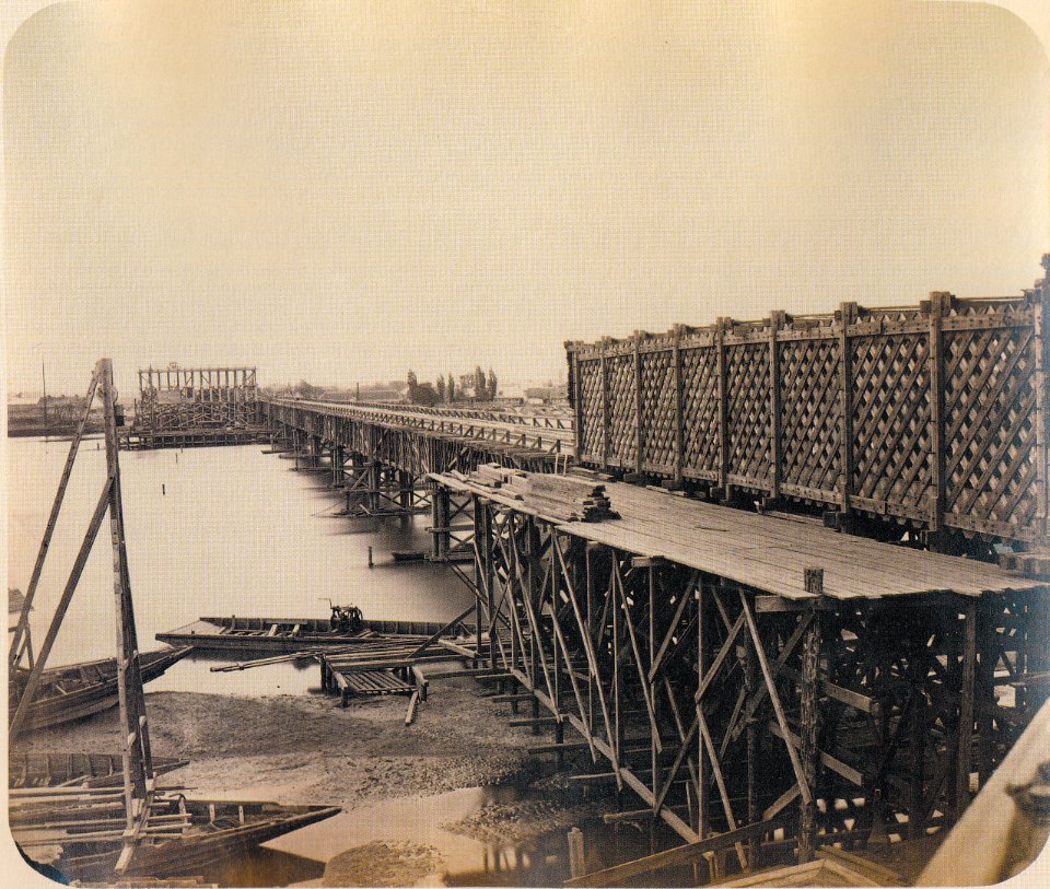 Most Kierbedzia Tymczasowy most drewniany 23 października 1860 a