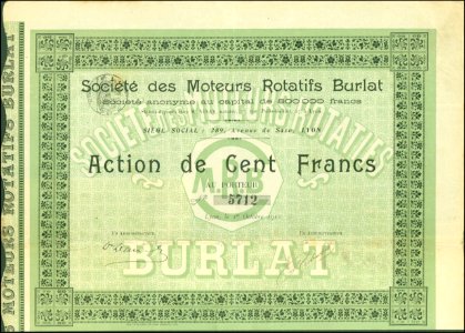 Moteurs Rotatifs Burlat 1922 photo