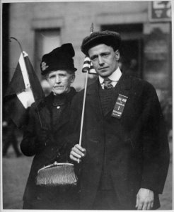 Mother escorting her son to train, who is bound for camp. Newark, New Jersey. Mayor's Office, Newark., ca. 1918 - NARA - 533735 photo