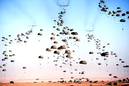Mass drop paratroopers Bright Star 1981