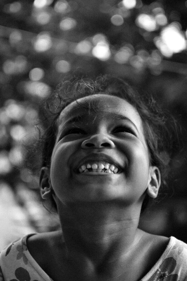 Happy girl smiling