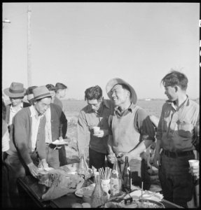 Mountain View, California. A pre-evacuation barbecue on a farm in Santa Clara County, California. . . . - NARA - 536412 photo