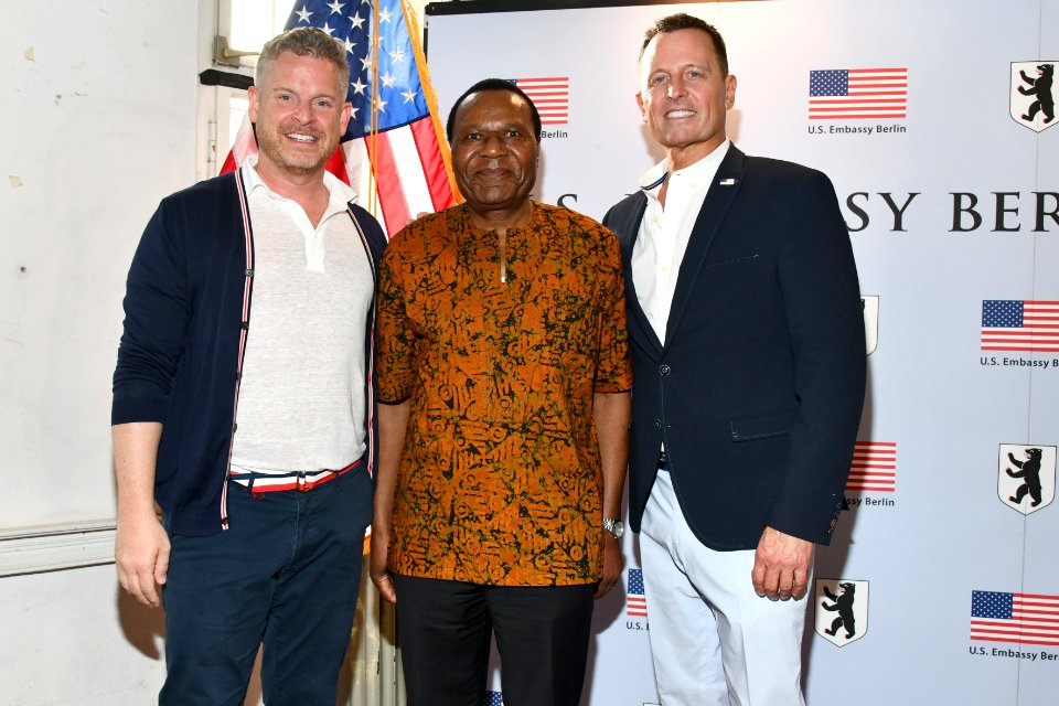 Matt Lashey, Marcel Robert Tibaleka, and Richard Grenell, 4th of July 2019 in Berlin