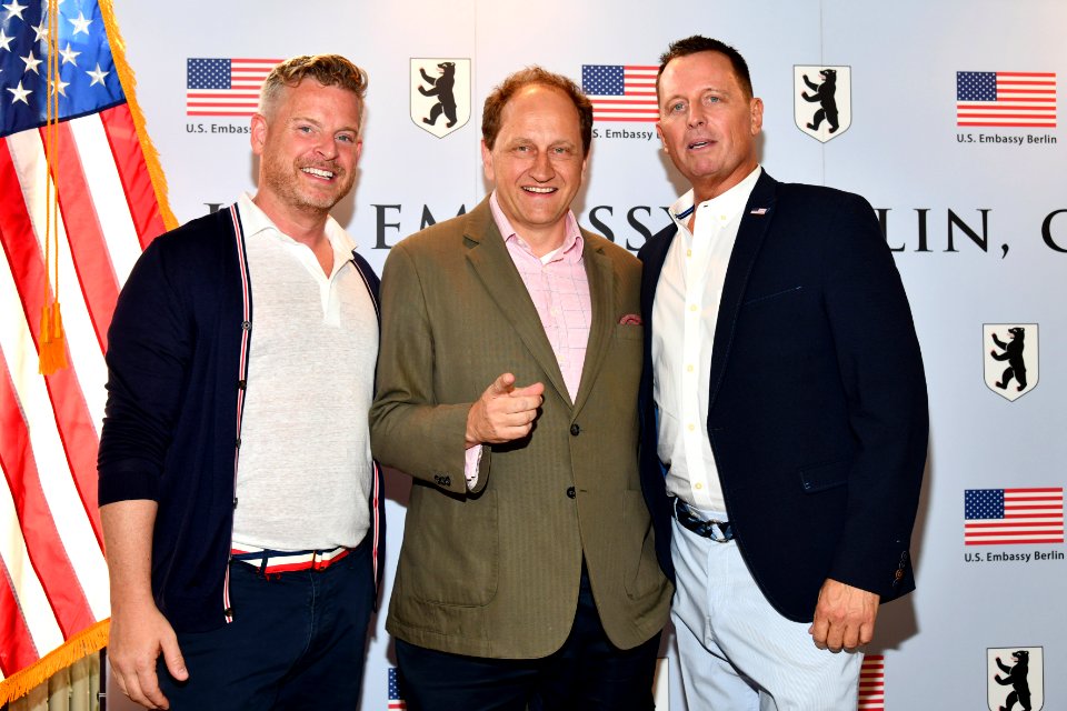 Matt Lashey, Alexander Graf Lambsdorff, and Richard Grenell, 4th of July 2019 in Berlin