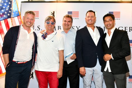 Matt Lashey, David R. Knower, --, Richard Grenell, and Philipp Rösler, 4th of July 2019 in Berlin